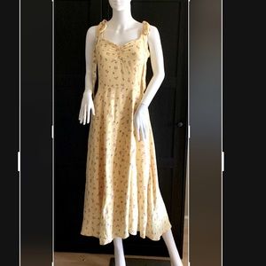 Bardot Yellow Floral Midi Dress